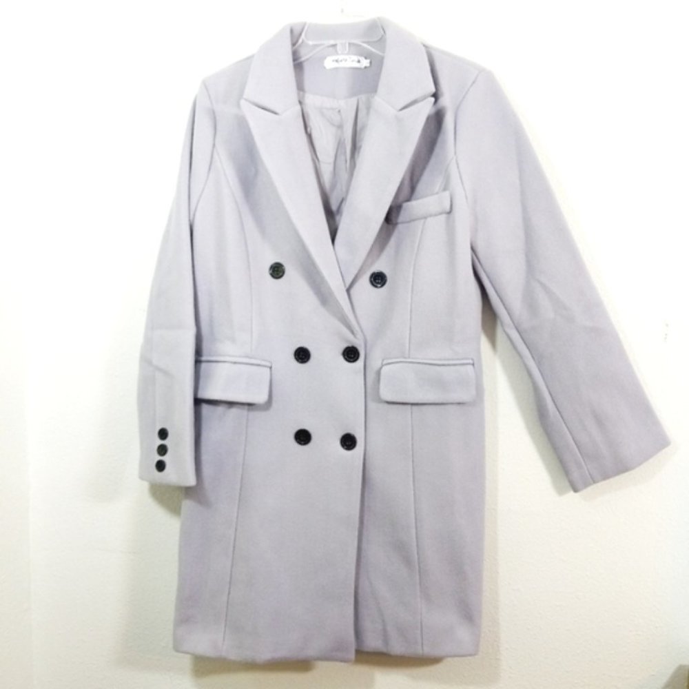 NWOT Martina grey long overcoat pea coat 2XL